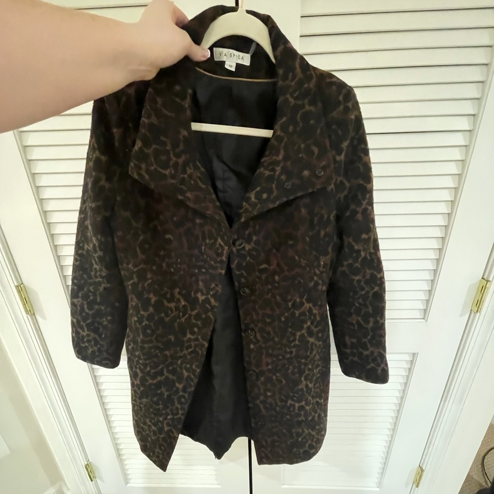 Via Spiga Size 12 leopard Coat